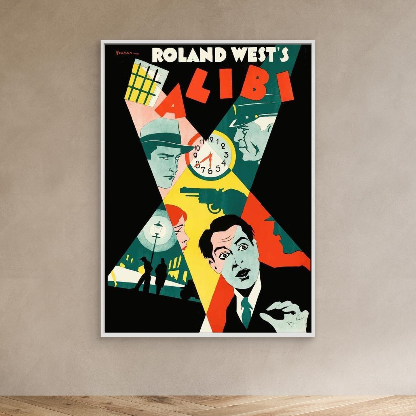 Alibi Roland West - Toile Encadrée - Collection Films Vintage - 1929