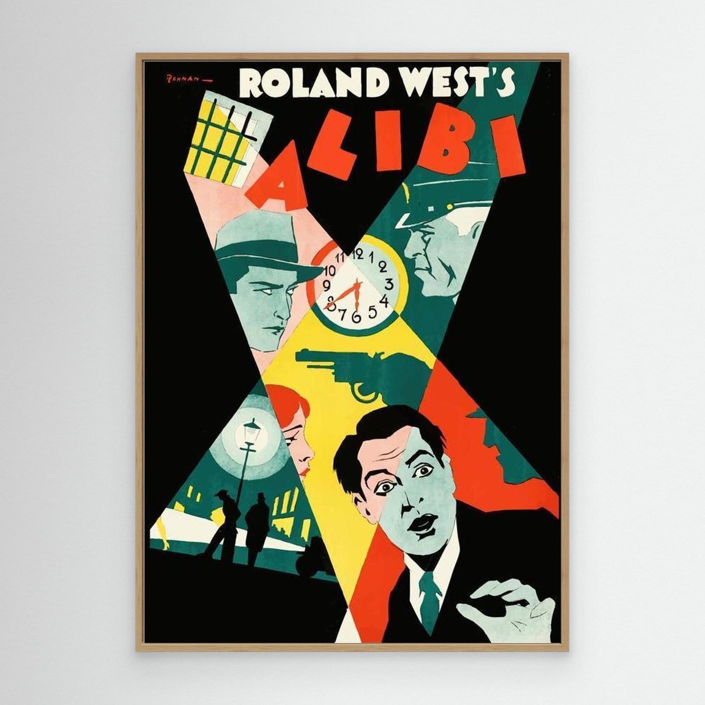 Alibi Roland West - Toile Encadrée - Collection Films Vintage - 1929