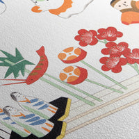 Toile encadrée Jouets Japonais -  1913 —Détail texture
