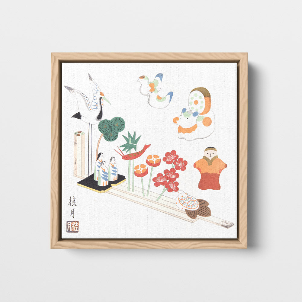 Toile encadrée Jouets Japonais -  1913 —Cadre Bois