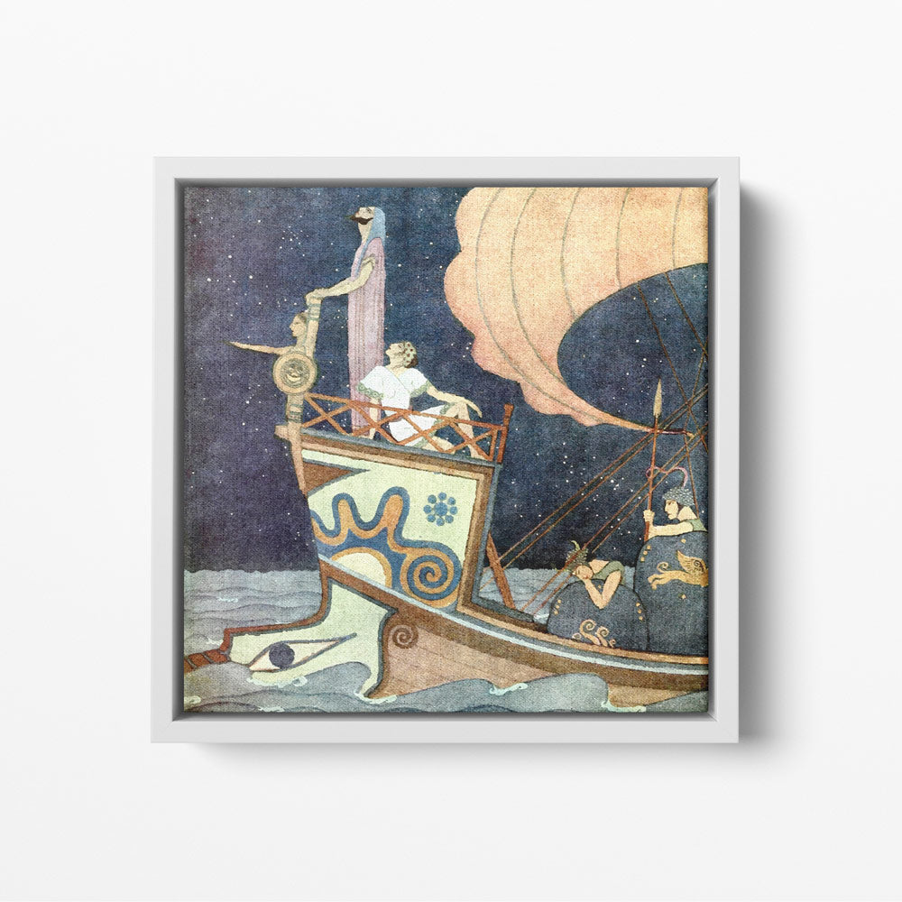 Tiphys, Edmund Dulac 1919 — toile encadrée cadre blanc