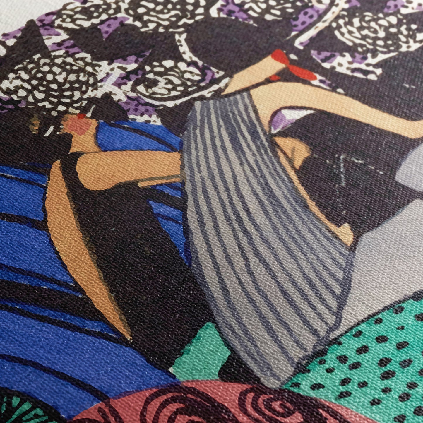 Détail texture toile giclée — Mode of the Day, Janine Aghion, 1920
