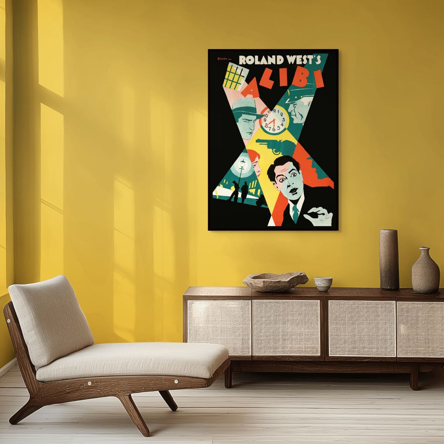 Alibi Roland West - Toile Encadrée - Collection Films Vintage - 1929