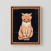Chat assis - 1918 - Julie de Graag | Art encadré flottant sur toile