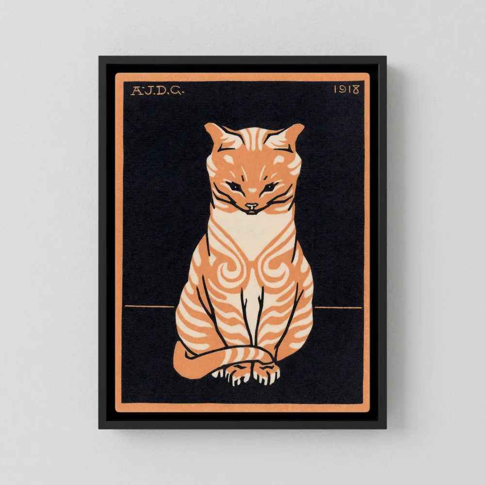 Chat assis - 1918 - Julie de Graag | Art encadré flottant sur toile