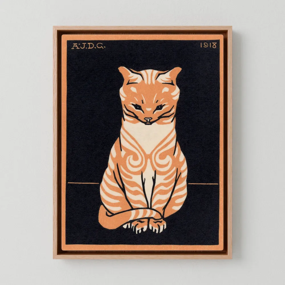 Chat assis - 1918 - Julie de Graag | Art encadré flottant sur toile