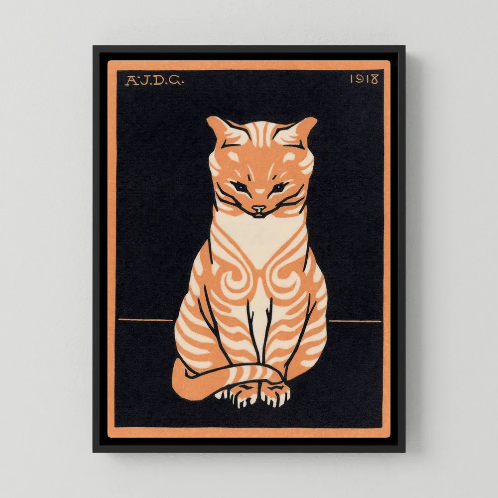 Chat assis - 1918 - Julie de Graag | Art encadré flottant sur toile