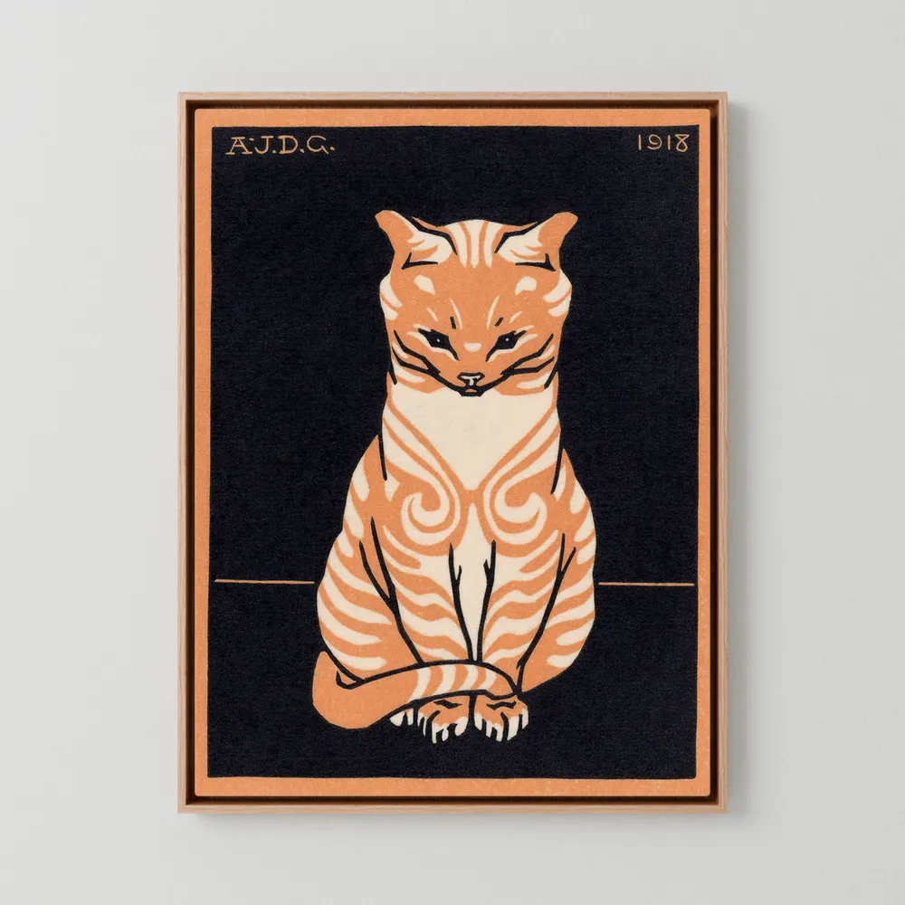 Chat assis - 1918 - Julie de Graag | Art encadré flottant sur toile