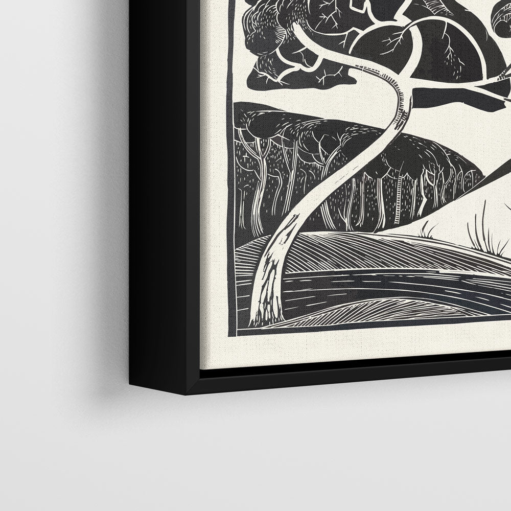Dunes, Bernard Essers 1922 — Détail toile encadrée cadre noire