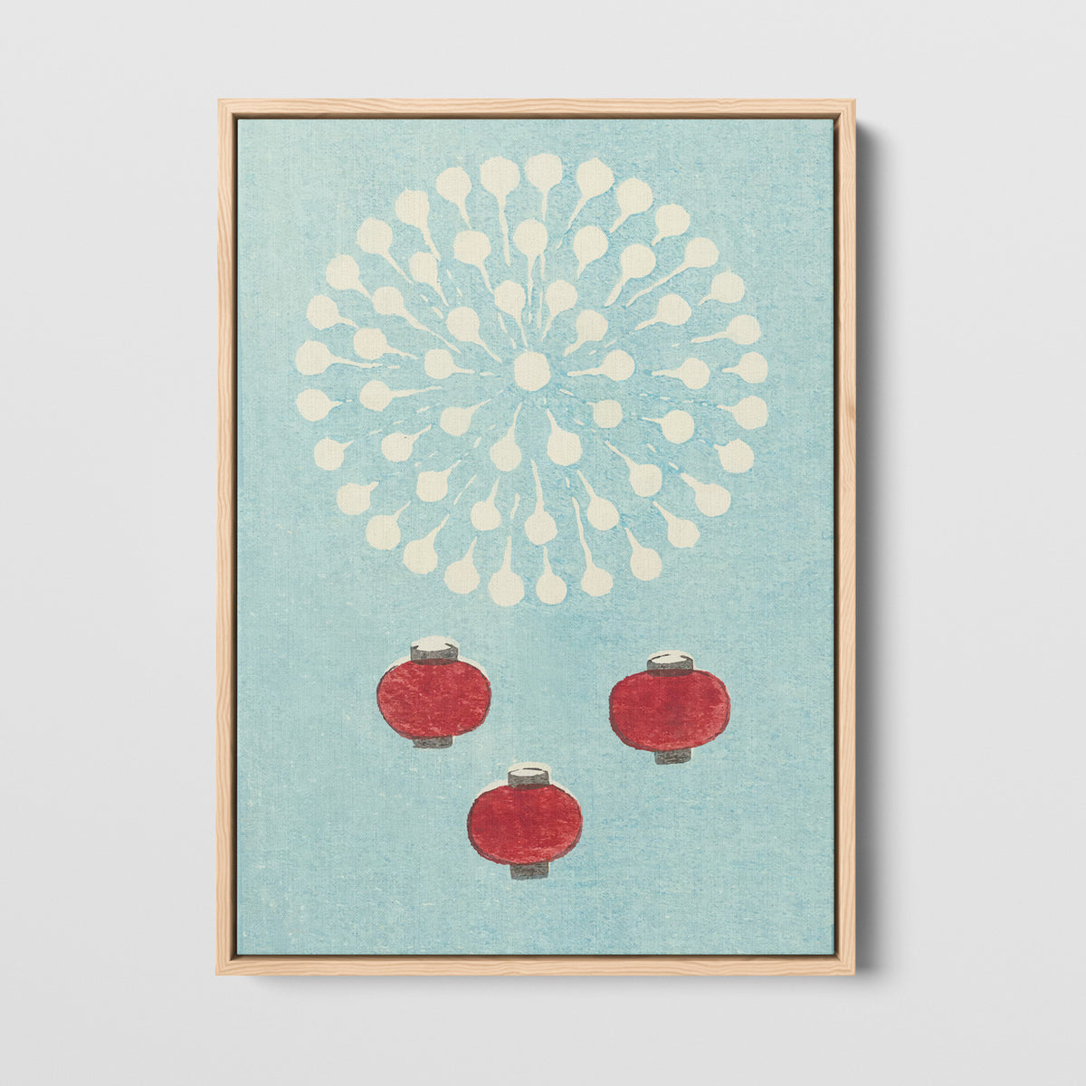 Feu d'artifice, Hirayama 1883 — cadre bois flottant