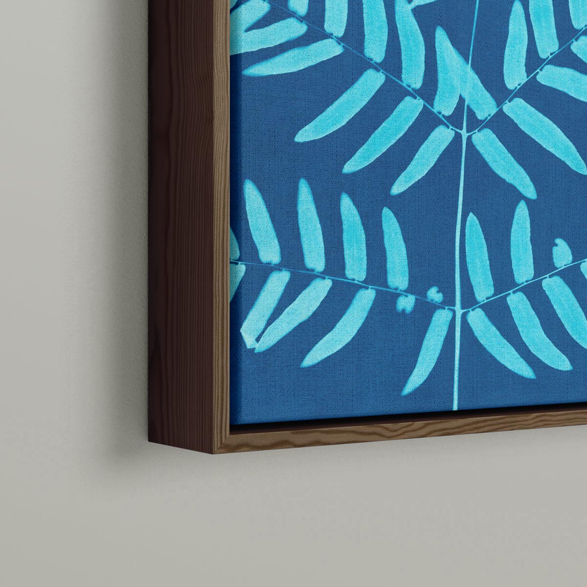 Fougères | Cyanotype - 1890 - Ella J. C. Hurd | Art encadré flottant sur toile premium