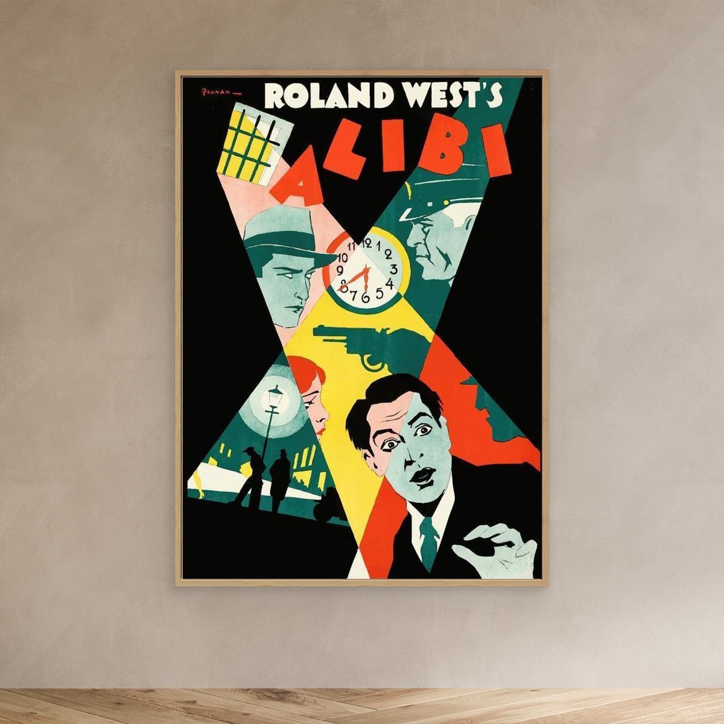 Alibi Roland West - Toile Encadrée - Collection Films Vintage - 1929
