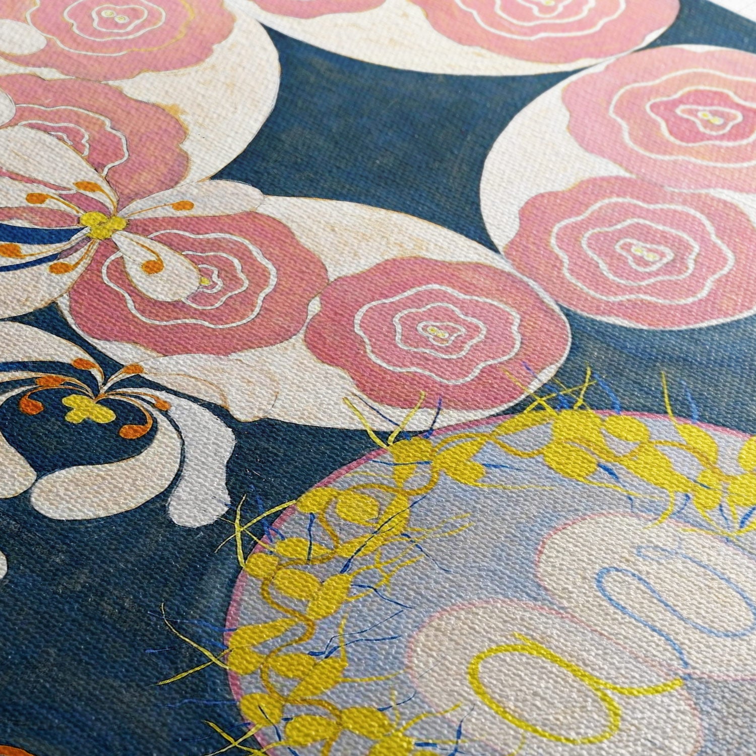 Hilma af Klint, Enfance, 1907 — détail texture toile