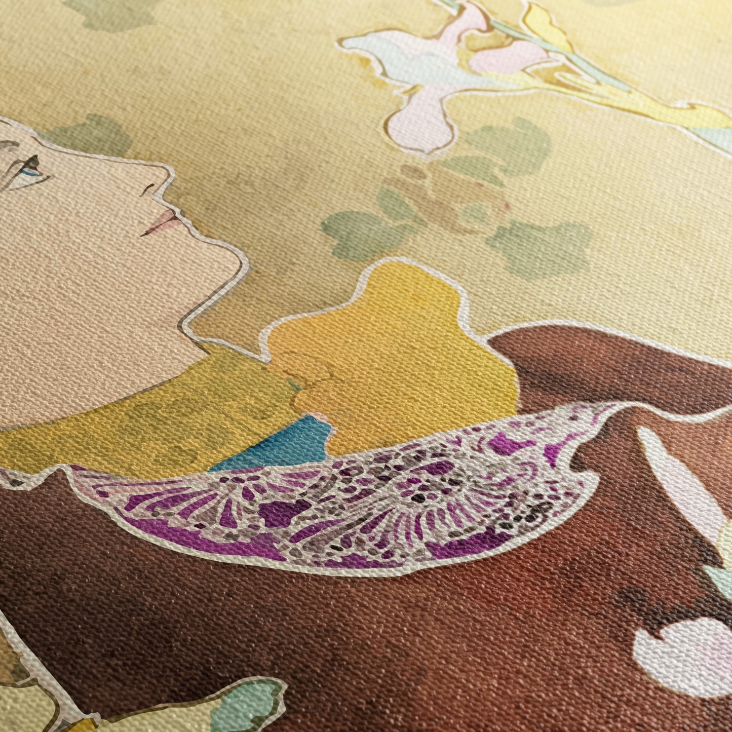Détail texture toile — Iris, Claudius Denis 1920