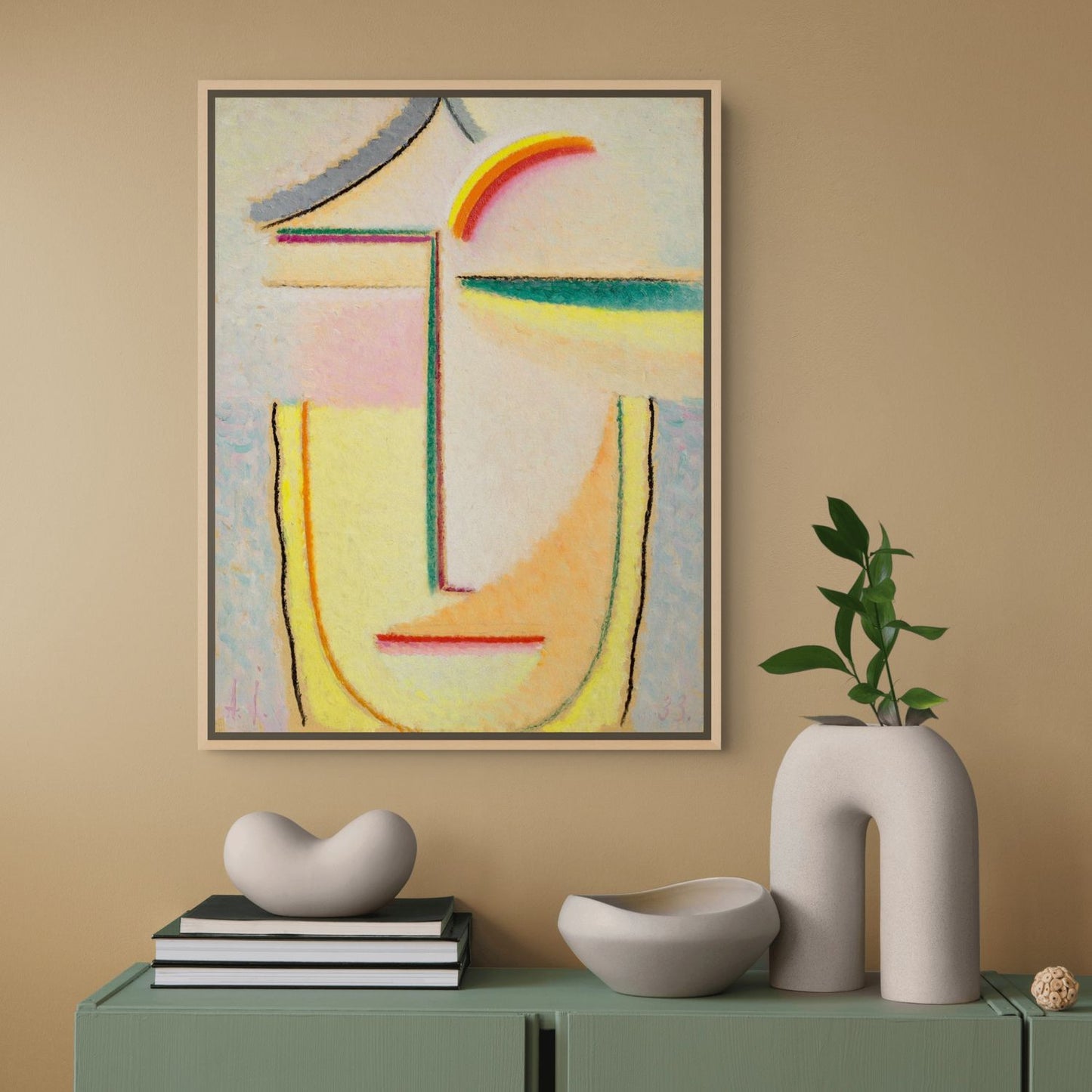 Toile encadrée Visage féminin abstrait, Jawlensky, 1933 — vue intérieure