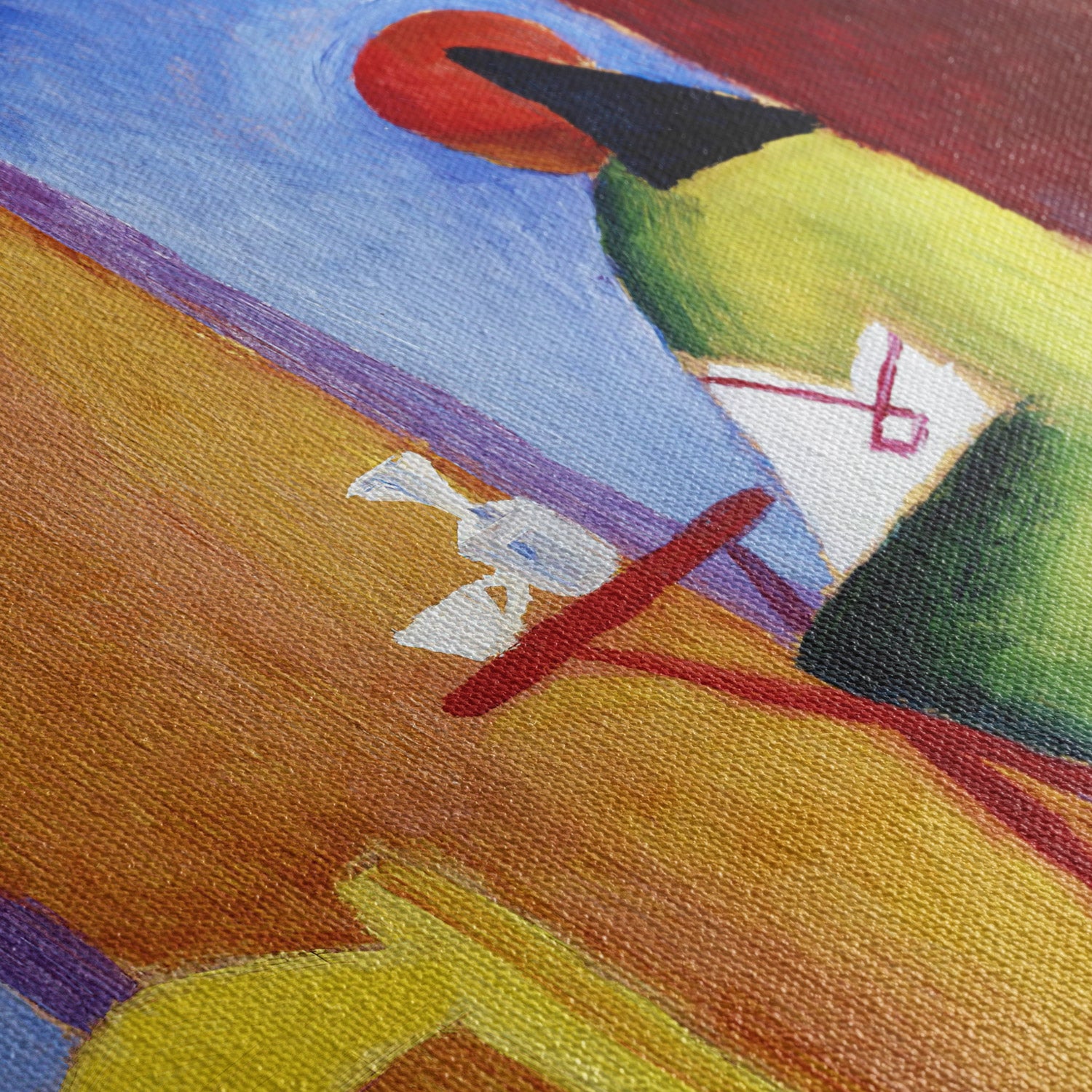 Détail texture toile giclée — Café Turc, August Macke, 1914