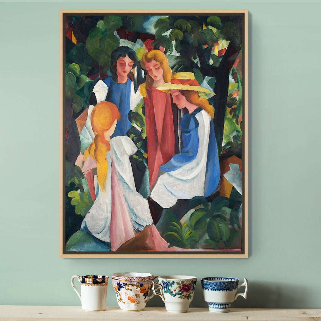Déco  intérieur — toile encadrée Quatre Filles, August Macke