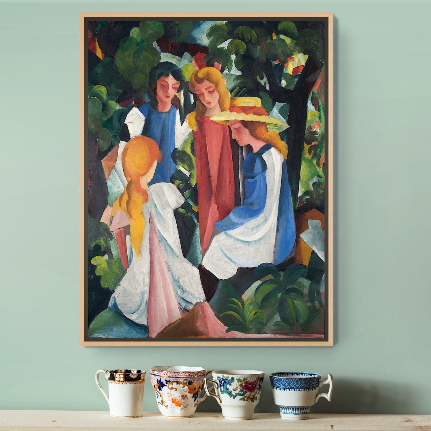 Déco  intérieur — toile encadrée Quatre Filles, August Macke