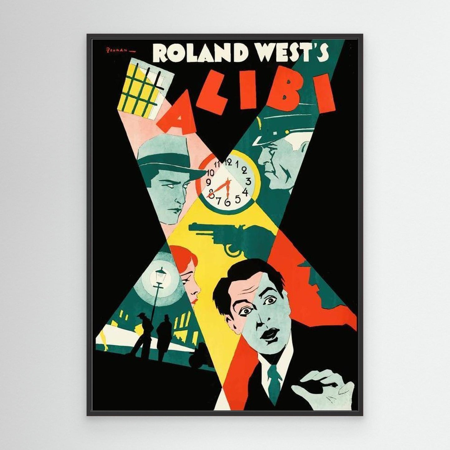 Alibi Roland West - Toile Encadrée - Collection Films Vintage - 1929