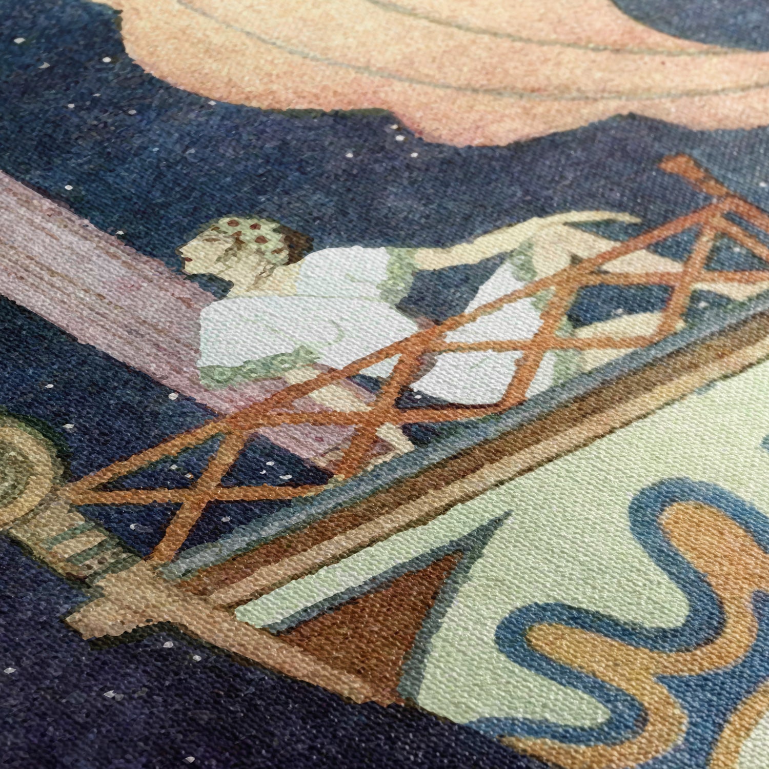 Détail texture toile premium — Tiphys, Edmund Dulac 1919