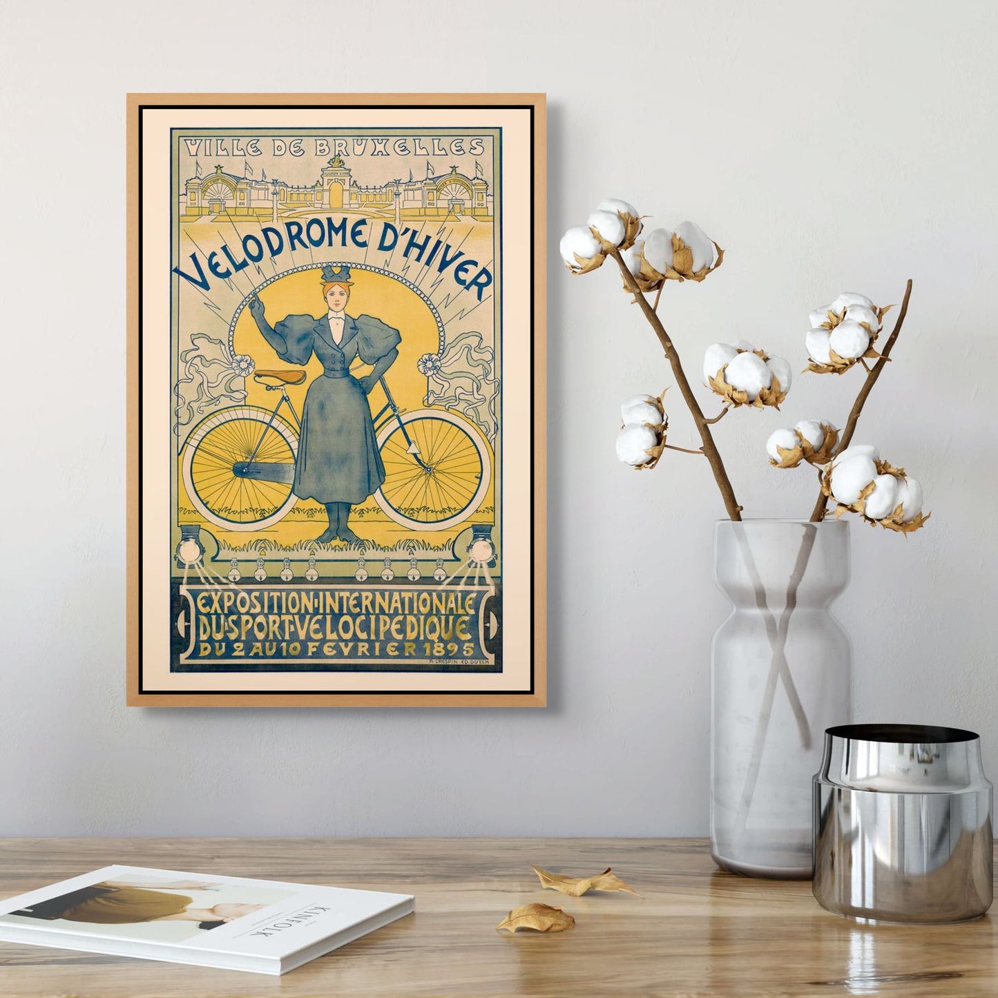 Vélodrome d'Hiver Bruxelles, Crespin 1895 — toile encadrée en décoration intérieure
