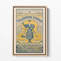 Vélodrome d'Hiver Bruxelles, Crespin 1895 — toile encadrée cadre bois naturel petit